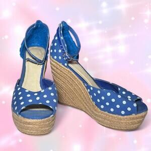 Blue With White Polka Dots Sandals